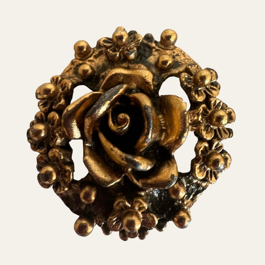 1960's Tortolani Floral Rose Clip On Earrings